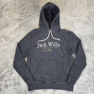 Jack Wills Heavy Thick Hoodie Size Small Great Britian British Black